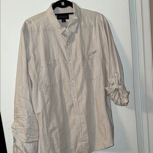 INC International Concepts Men's Light Beige Casual Shirt